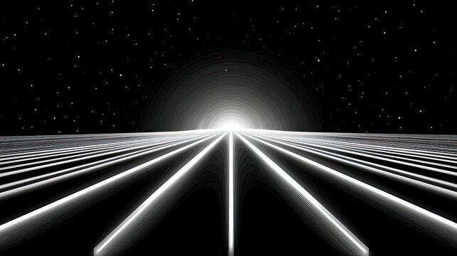 Abstract space pathway with stars