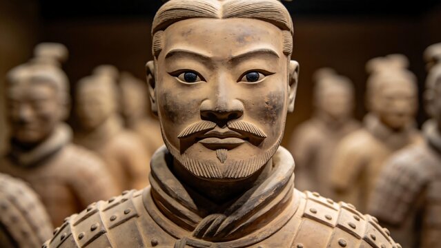 Terracotta warrior statue in museum