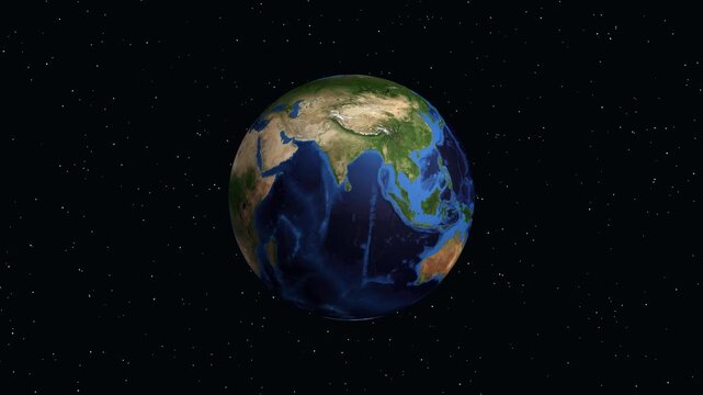 3D Earth Animation Zooming into Thakhek Laos with Geographic Data