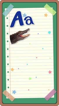 Educational Alphabet Animation for Letter A on a Green Chalkboard