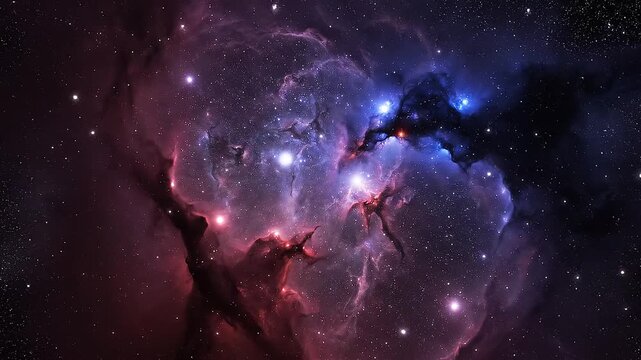Abstract Deep Space Nebula Slowly Evolving with Subtle Star Movement