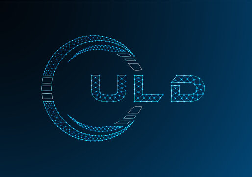 ULD low poly letter logo vector design. ULD lower poly logo design. Low poly logo.