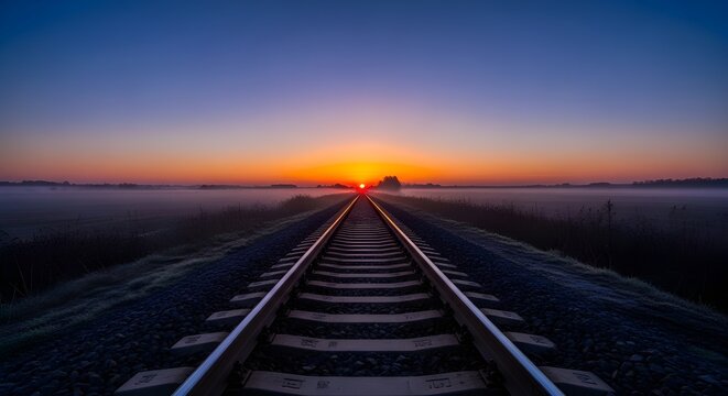 railway in the morning