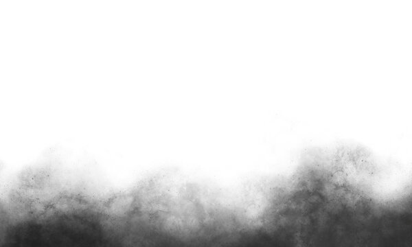 Dark Black Smoke Bottom Edge Overlay Isolated