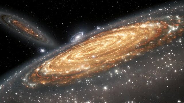 Bright cosmic explosion with glowing light rays and distant galaxies in deep space starfield background