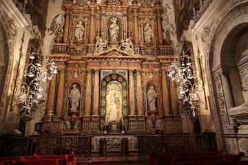 Fototapeta premium High altar in the Cathedral of Seville, Andalusia, Spain