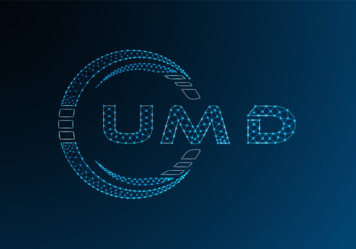 UMD low poly letter logo vector design. UMD lower poly logo design. Low poly logo.