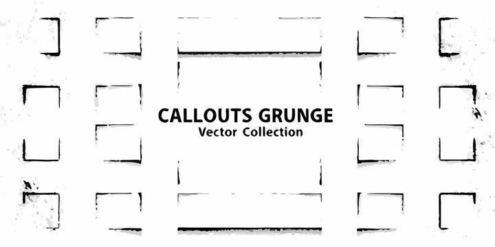 Collection of grunge style callout boxes and vector design elements