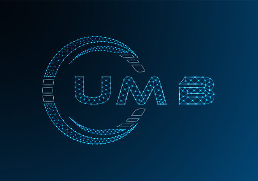 UMB low poly letter logo vector design. UMB lower poly logo design. Low poly logo.