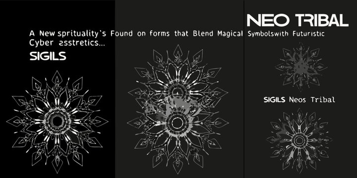 Neo tribal sigils a blend of magical symbols and futuristic aesthetics