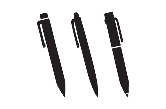 Three black pens are displayed in a simple graphic illustration