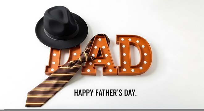 Happy father's day cowboy hat guitar lights celebrating dad