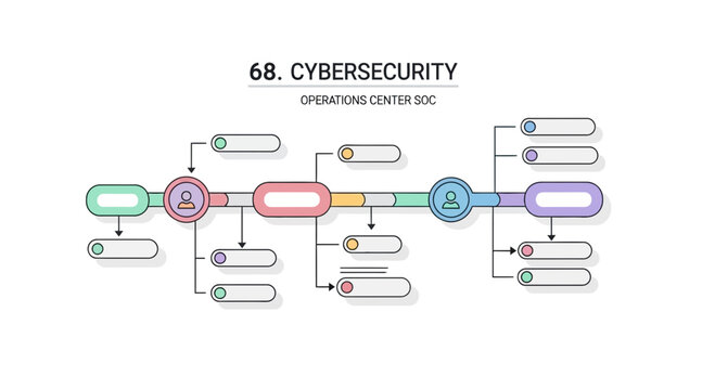 Cybersecurity operations center soc infographic diagram illustration