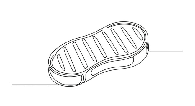 Minimalist shoe sole tread pattern line art illustration