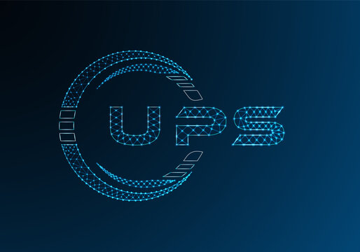 UPS low poly letter logo vector design. UPS lower poly logo design. Low poly logo.