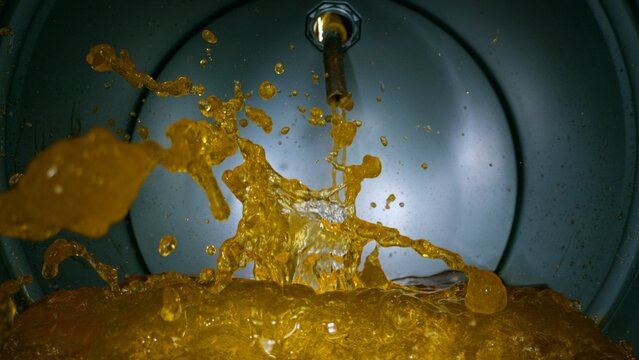 Gasoline Flowing and Splashing inside a Barrel