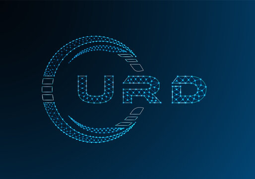 URD low poly letter logo vector design. URD lower poly logo design. Low poly logo.