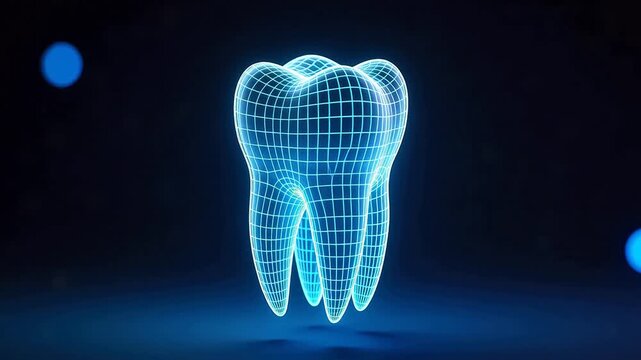 Digital wireframe tooth model