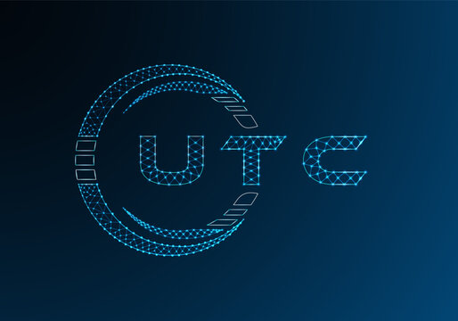 UTC low poly letter logo vector design. UTC lower poly logo design. Low poly logo.
