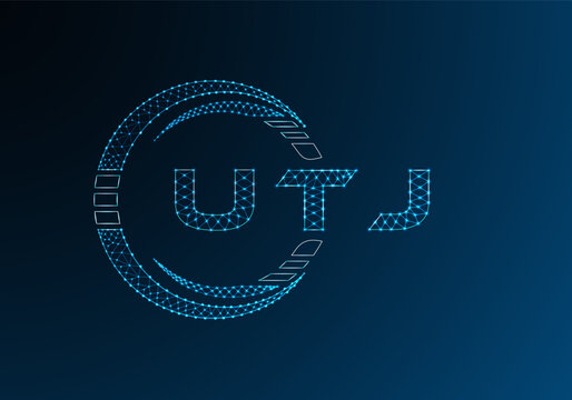 UTJ low poly letter logo vector design. UTJ lower poly logo design. Low poly logo.