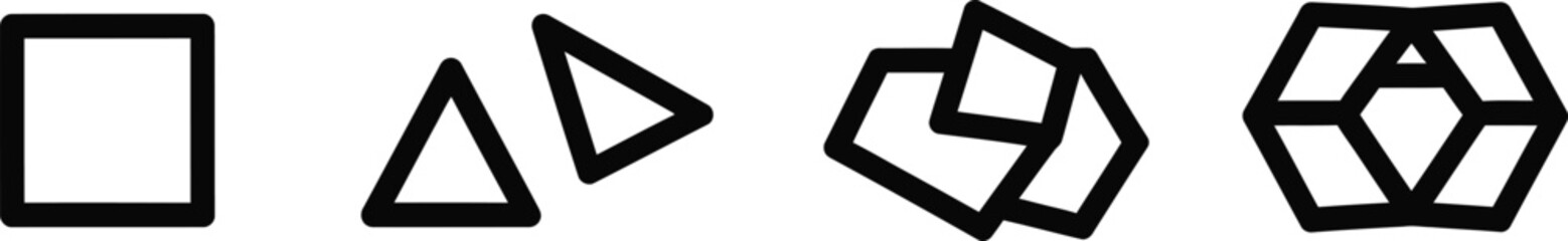 Obraz premium Geometric Shapes Collection: Square, Triangles, Hexagons, Abstract Design