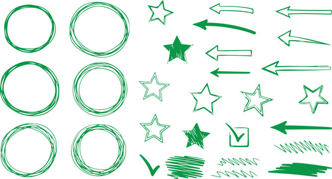 Set of y2k doodle speech bubbles with crayon, chalk or pencil texture. Bolt, star, heart and grid in sketch style. Black vector illustration