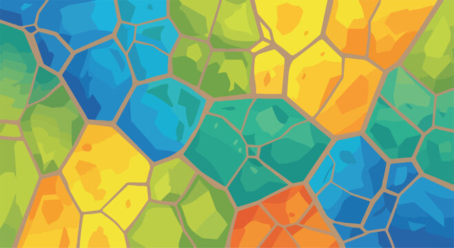 A colorful mosaic pattern with irregular polygons