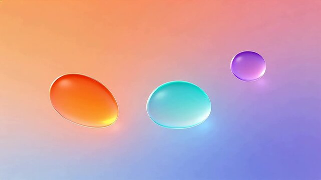 Colorful liquid droplets on gradient background