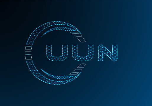UUN low poly letter logo vector design. UUN lower poly logo design. Low poly logo.