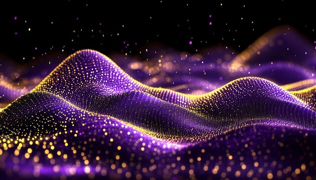 Rippling Waveform Symphony Abstract Motion with Golden Effervescence and Shimmering Textures.