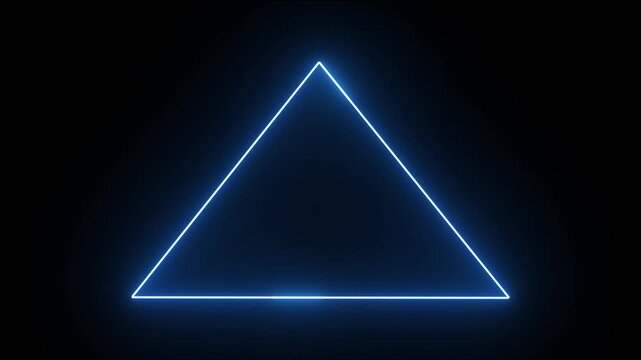 Neon triangle icon on black background