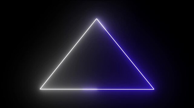 Neon triangle icon on black background