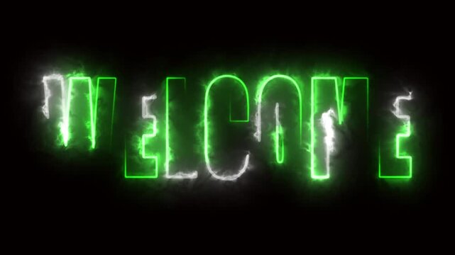 Neon text on black background