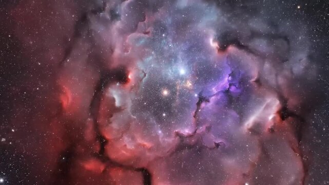Vibrant nebula and stars in deep outer space