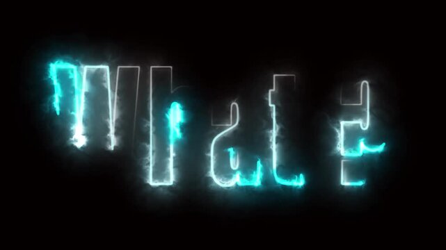 Neon text on black background