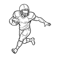 Fototapeta premium Line art football player with ball