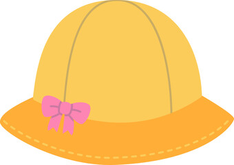 Fototapeta premium Cute Baby Sun Bucket Hat Clipart Celebration Party