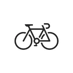 Fototapeta premium A black bicycle icon silhouette with a clean outline on a transparent background for transportation and lifestyle design.