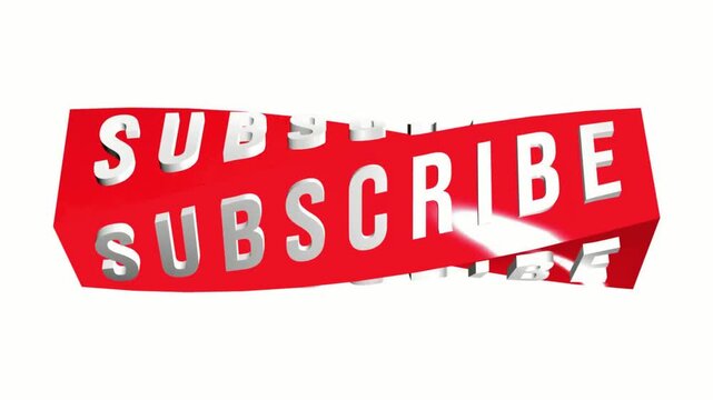 Modern 3D Subscribe Text Motion Graphic in 4K Resolution with Smooth Rotating Polygon Effect.
