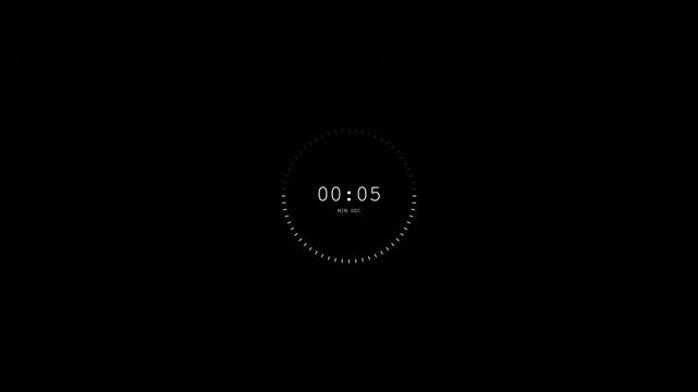 Minimalist digital countdown timer on black background