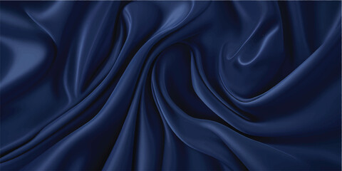 Obraz premium Smooth elegant blue silk fabric background with luxury satin texture and soft rippled waves of draped textile material for fashion decoration