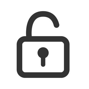 Unlocked padlock security access open privacy icon vector