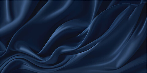 Obraz premium Abstract vector background luxury blue cloth or liquid wave or wavy folds of grunge silk texture satin velvet material, luxurious background or elegant wallpaper