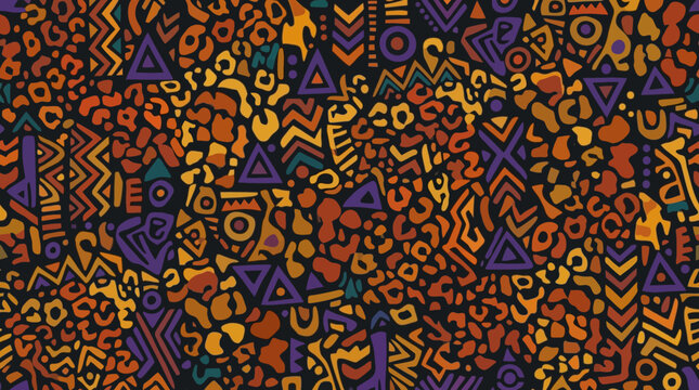 Vibrant African inspired tribal pattern design.