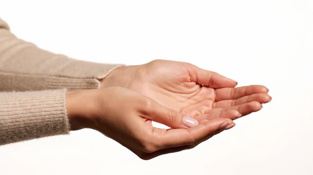 Open Hands Gesture for Receiving or Giving.