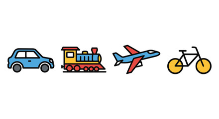 Naklejka premium Transportation Line art vector simple clean illustration