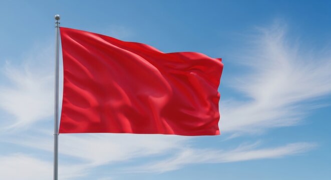 Red flag warning a symbol of danger and alert safety and cautionary signal