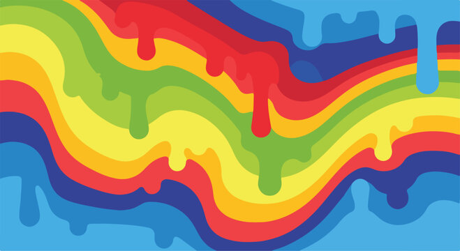 A multicolored wavy abstract artwork