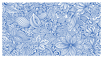 Luxury abstract floral line pattern on white background, elegant leaves, flowers, flowing abstract waves. Modern vector illustration, Japanese ornament, Art Deco and Art Nouveau. © bow