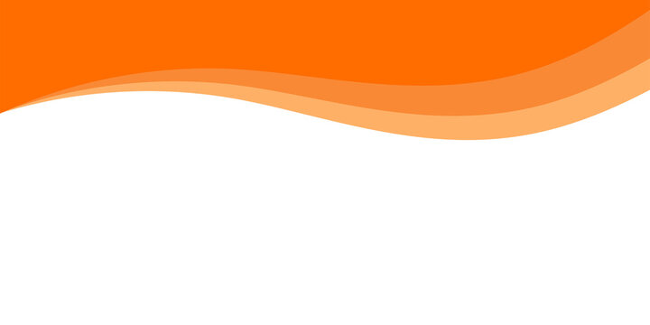 Abstract orange color curved divider template on transparent background for website header, banner, card design